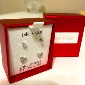 Heart CZ Sterling Silver Earring